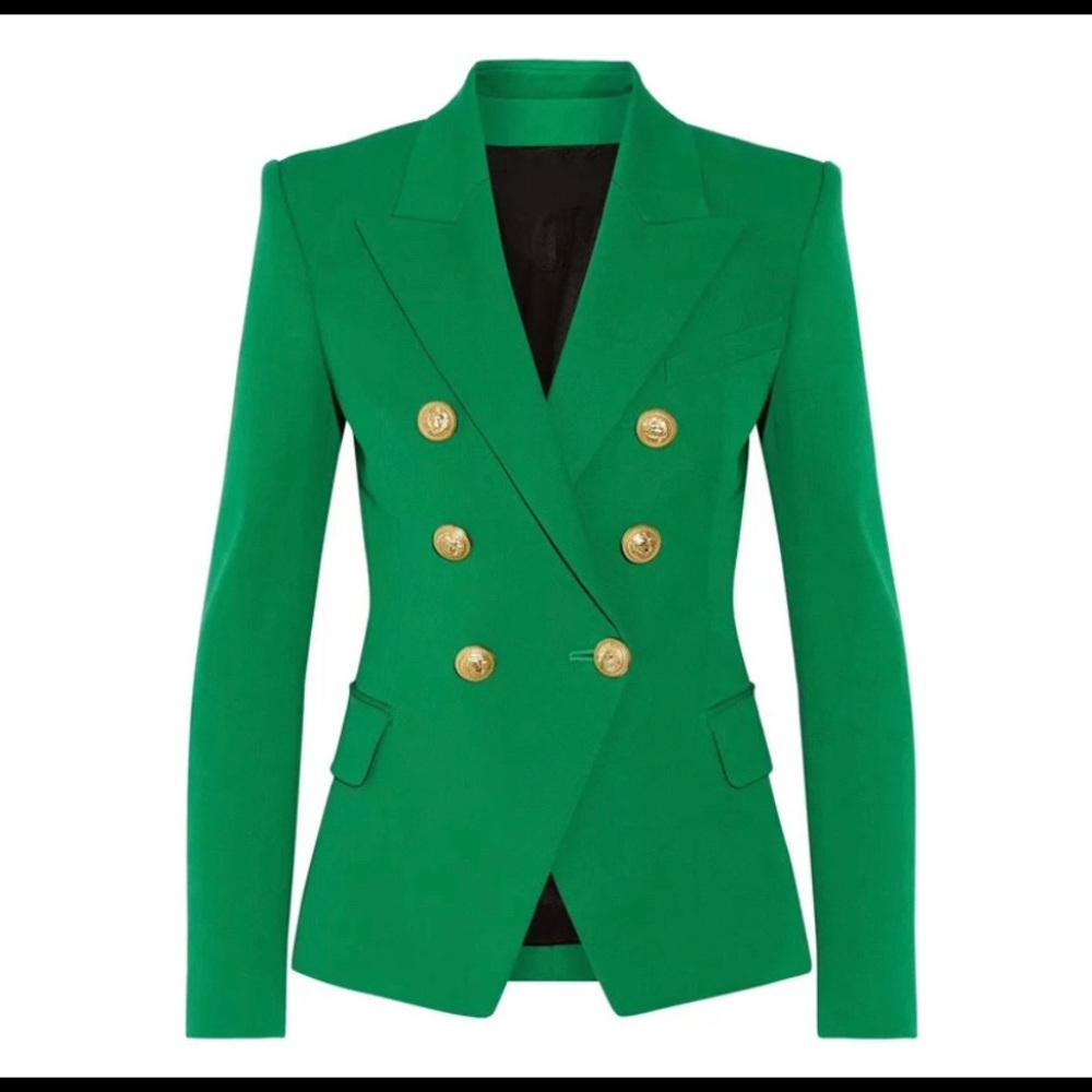 Green jacket with embellished buttons size 12